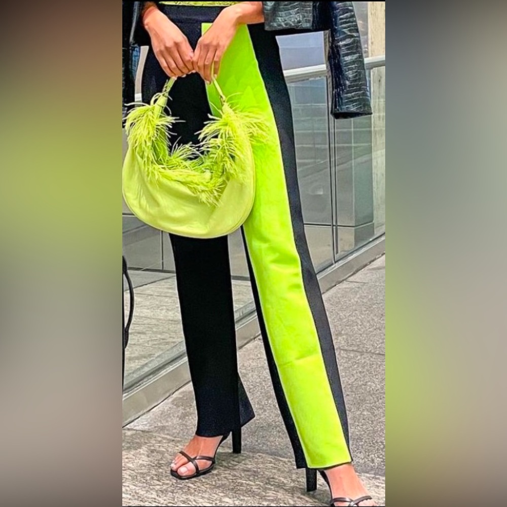 Neon Yellow and Black Bandage Pants